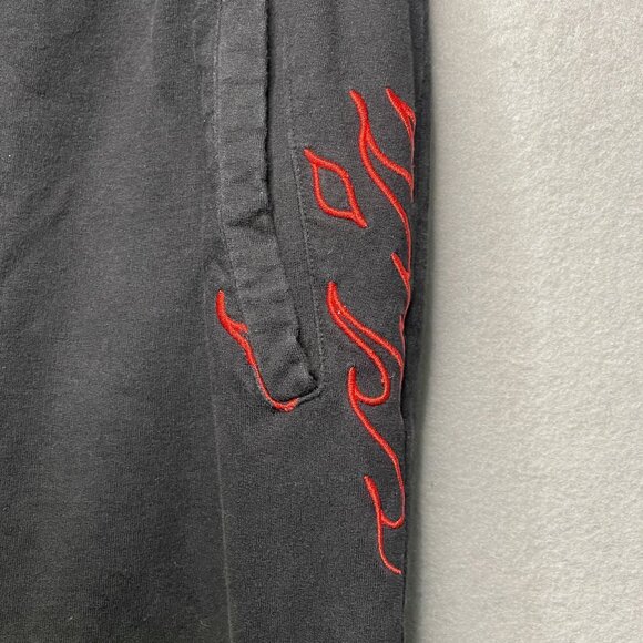 Maison Noir Black Cargo Joggers With Neon Green & Red Flame Embroidery Size L - Picture 4 of 9